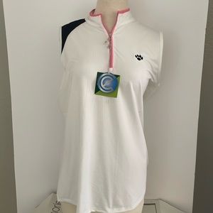Bette&Court Ladies Sleeveless 1/4 Zip Golf Tennis Pickelball Top NWT